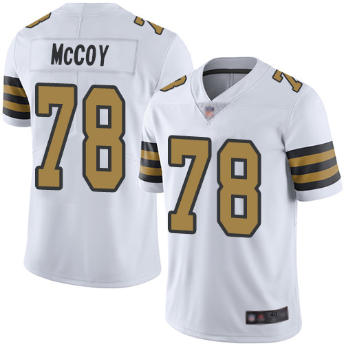 Men New Orleans Saints Limited White Erik McCoy Jersey NFL Football 78 Rush Vapor Untouchable Jersey